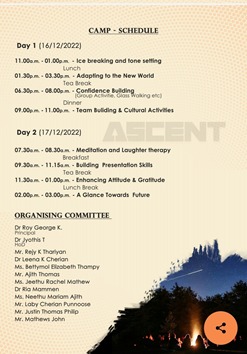 ASCENT - 2K22 ( SCHEDULE )